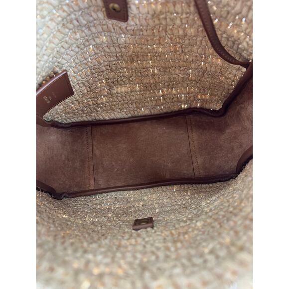 Saint Laurent Le 5 À 7 Supple Small Raffia Shoulder Bag YSL Logo - Picture 16 of 16